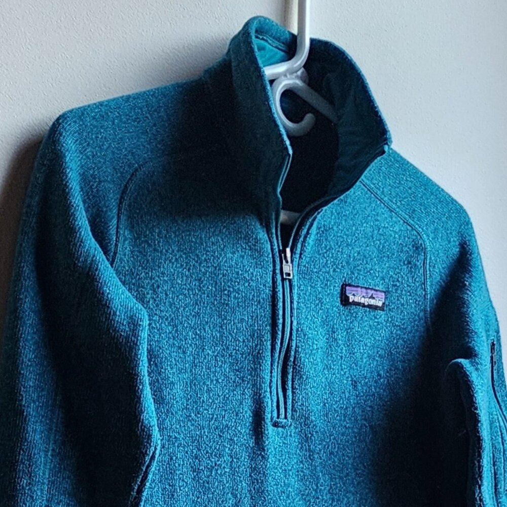 Patagonia Aqua Better Sweater Quarter Zip-Up Pullover Size Small - Picture 2 of 16